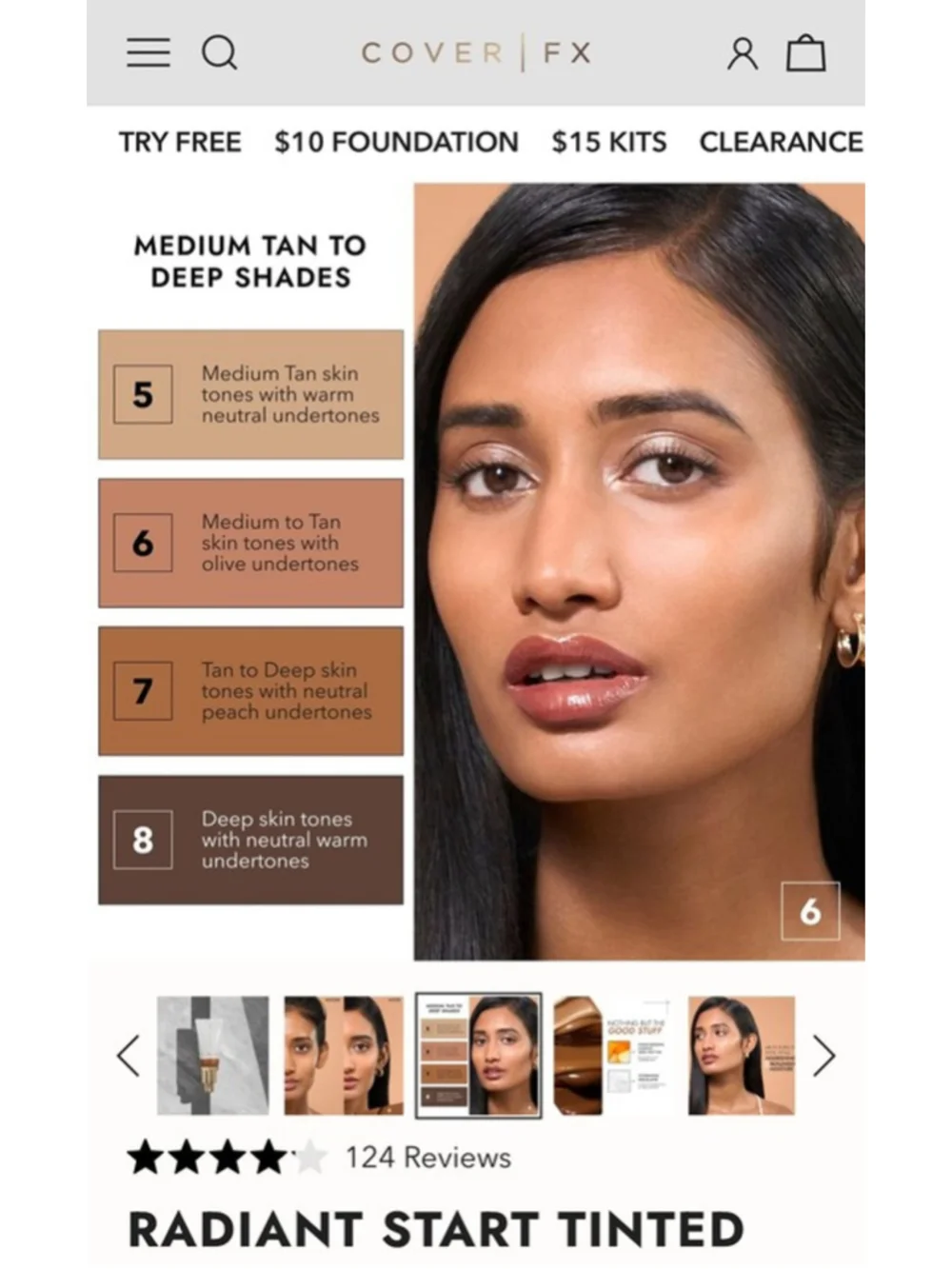 Cover FX Shade 5 Radiant Start Tinted Moisturizer Luminous Finish